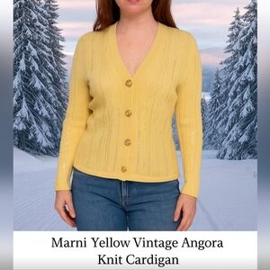 Marni Knits Vintage Angora Yellow Sweater sz Small